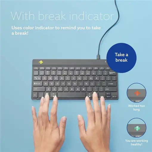 R-Go Tools Teclado ergonómico R-Go Compact Break, teclado compacto con software de
