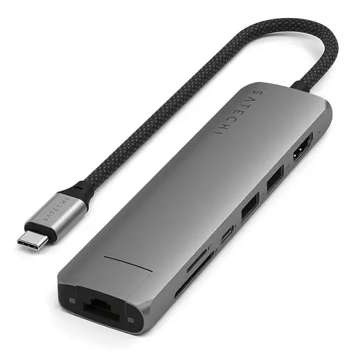 Satechi ST-P7SM hub de interfaz USB Tipo C 10000 Mbit/s Gris