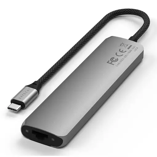 Satechi ST-P7SM hub de interfaz USB Tipo C 10000 Mbit/s Gris