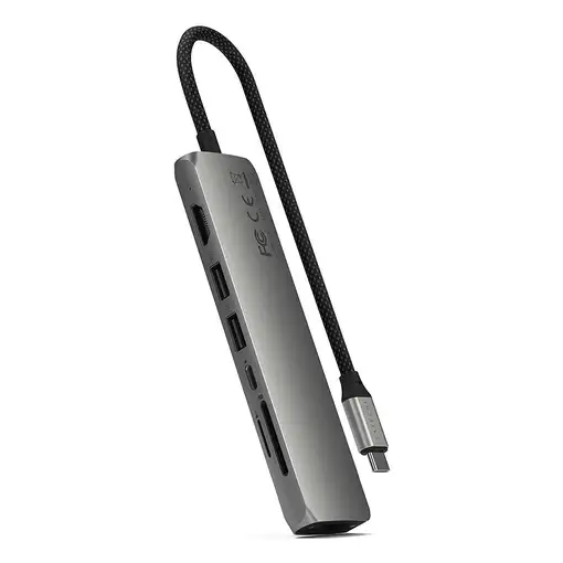 Satechi ST-P7SM hub de interfaz USB Tipo C 10000 Mbit/s Gris