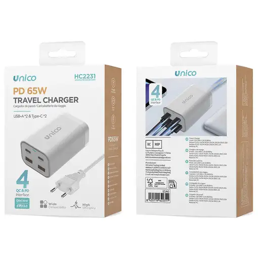 UNICO HC2231 cargador de dispositivo móvil Universal Blanco Corriente alterna Carg