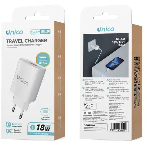 UNICO HC2200 cargador de dispositivo móvil Universal Blanco Corriente alterna Carg