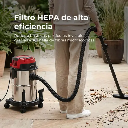 EVVO AE82 15 L Aspiradora cilíndrica Seca y húmeda 1200 W Sin bolsa