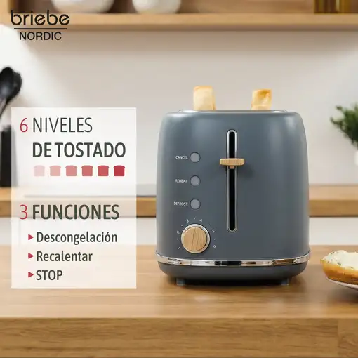 Nordic Set Cafetera 20 Bares Cápsulas, Café Molido Espumador Leche Tostadora 2 Reb