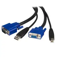 StarTech.com Cable KVM de 1,8m Todo en Uno VGA USB A USB B HD15 - 6ft Pies 2 en 1 StarTech.com Cable KVM de 1,8m Todo en Uno VGA USB A USB B HD15 - 6ft Pies 2 en 1