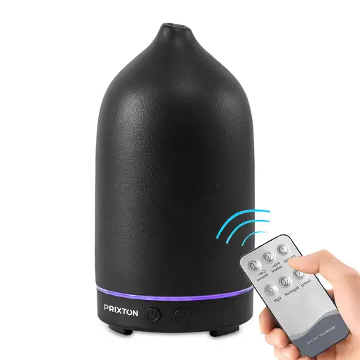 Humidificador Zen Negro PRIXTON (5W - 5 modos pulverización - 7 colores luz LED)
