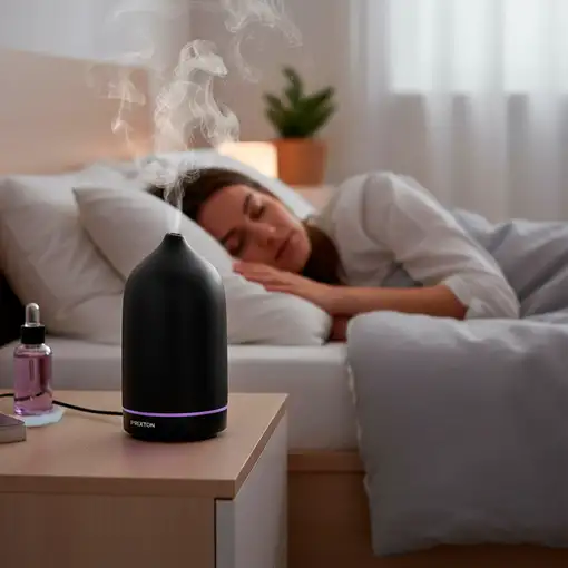 Humidificador Zen Negro PRIXTON (5W - 5 modos pulverización - 7 colores luz LED)