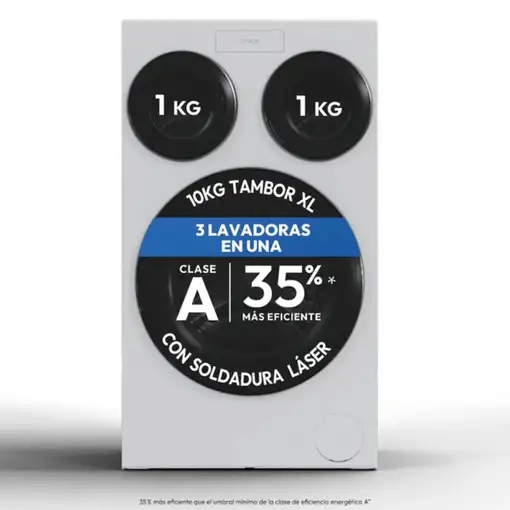 Lavadora MultiWash blanca triple tambor 10+1+1 kg, 1400 Rpm, MQD 410CBL9-37 CANDY Lavadora MultiWash blanca triple tambor 10+1+1 kg, 1400 Rpm, MQD 410CBL9-37 CANDY