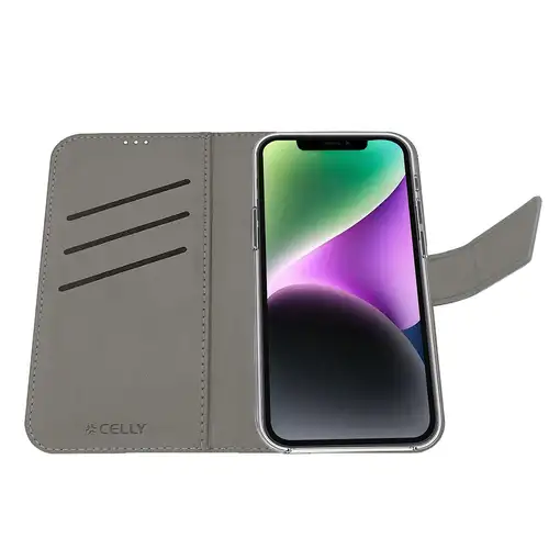 Celly WALLY funda para teléfono móvil 15,5 cm (6.1") Funda cartera Negro