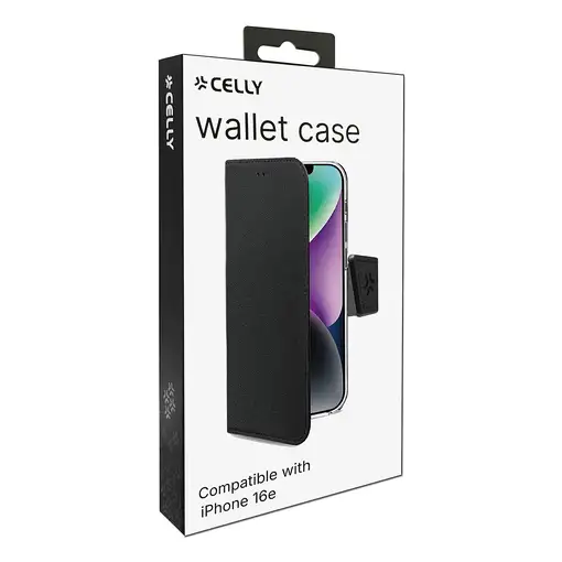 Celly WALLY funda para teléfono móvil 15,5 cm (6.1") Funda cartera Negro
