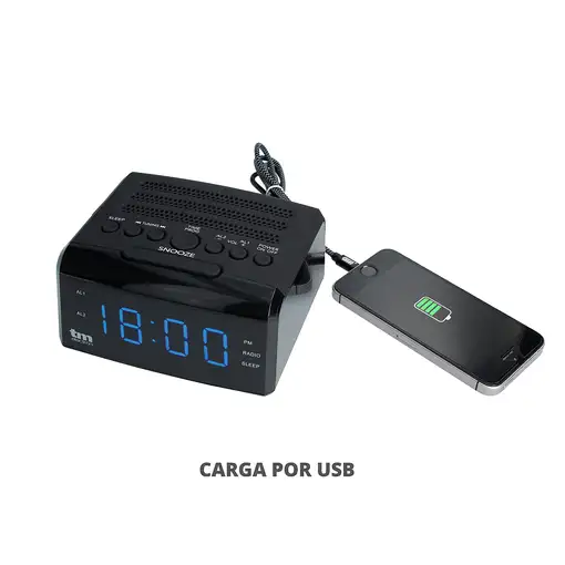 TM Electron TMRAR010 despertador Reloj despertador digital Negro