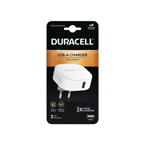 Duracell DRACUSB12W-EU cargador de dispositivo móvil Blanco