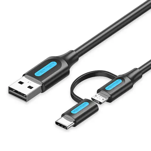 Vention CQDBD cable USB USB 2.0 0,5 m USB A USB C/Micro-USB B 0,48 Gbit/s Negro Vention CQDBD cable USB USB 2.0 0,5 m USB A USB C/Micro-USB B 0,48 Gbit/s Negro