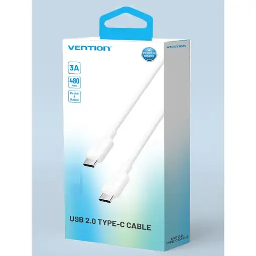 Vention TRCWF cable USB USB 2.0 1 m USB C 480 Gbit/s 60 W Blanco