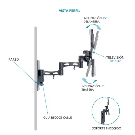 TM Electron TMSLC273 soporte para TV 114,3 cm (45") Negro