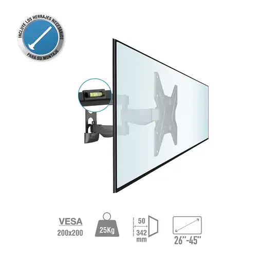 TM Electron TMSLC283 soporte para TV 114,3 cm (45") Negro