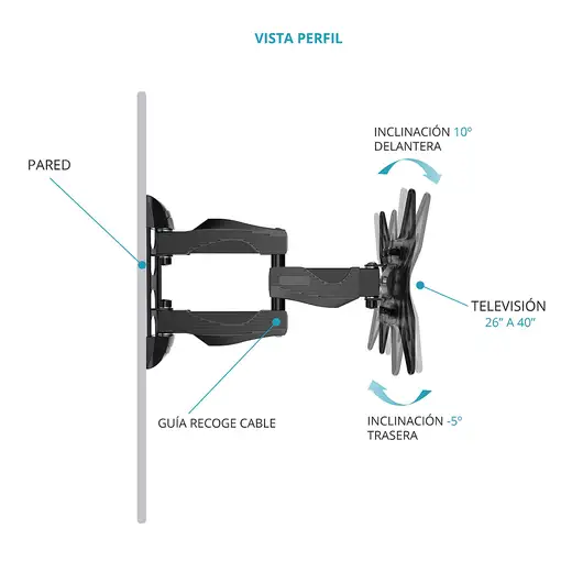 TM Electron TMSLC283 soporte para TV 114,3 cm (45") Negro