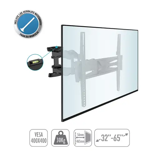 TM Electron TMSLC140 soporte para TV 165,1 cm (65") Negro