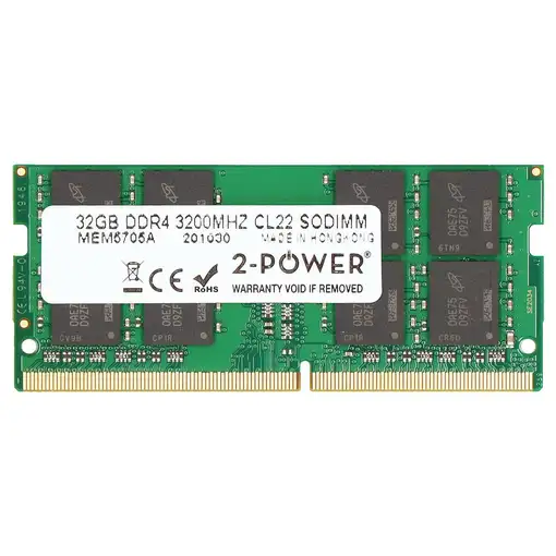 2-Power MEM5705A módulo de memoria 32 GB 1 x 32 GB DDR4 260-pin SO-DIMM 2-Power MEM5705A módulo de memoria 32 GB 1 x 32 GB DDR4 260-pin SO-DIMM