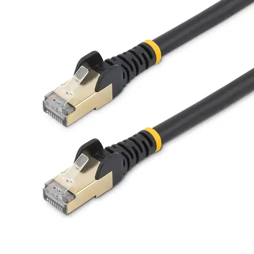 StarTech.com Cable de 1,5m de Red Ethernet Cat6a Negro sin Enganches con Alambre d