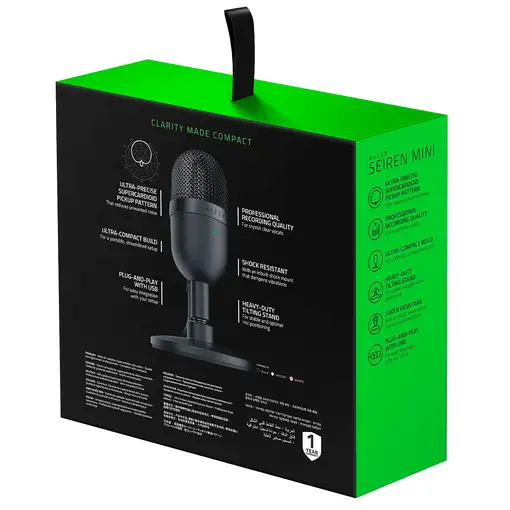 Razer Seiren Mini Negro Micrófono de superficie para mesa