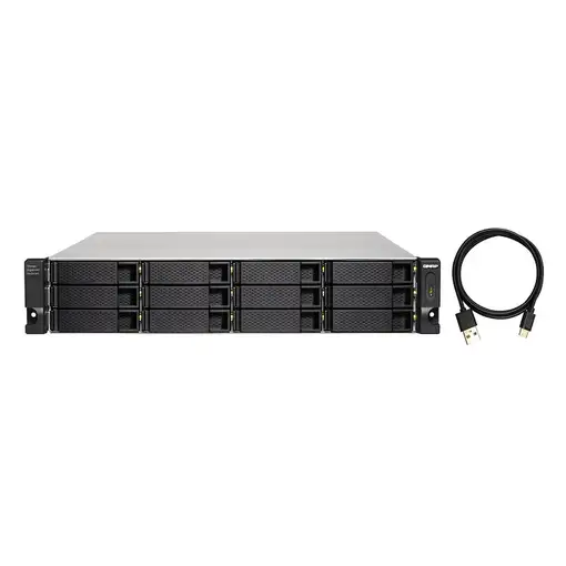 QNAP TL-R1200C-RP caja para disco duro externo Carcasa de disco duro/SSD Negro