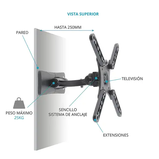 TM Electron TMSLC272 soporte para TV 114,3 cm (45") Negro