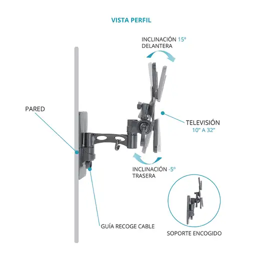 TM Electron TMSLC272 soporte para TV 114,3 cm (45") Negro