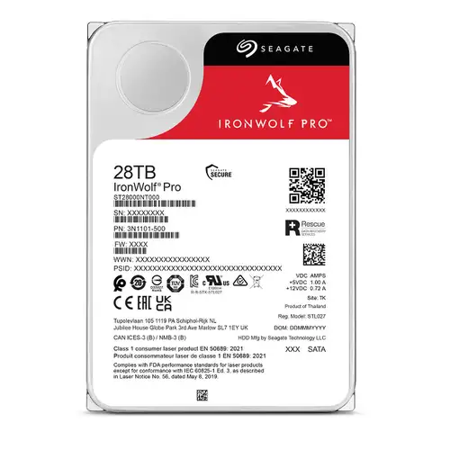 Seagate IronWolf Pro ST28000NT000 disco duro interno 28 TB 7200 RPM 512 MB 3.5"
