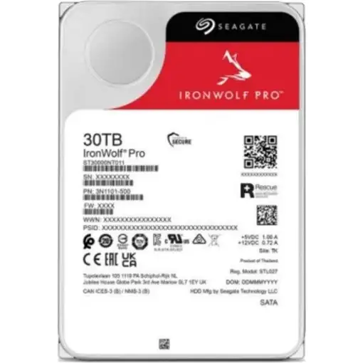 Seagate IronWolf Pro ST30000NT011 disco duro interno 30 TB 7200 RPM 512 MB 3.5''