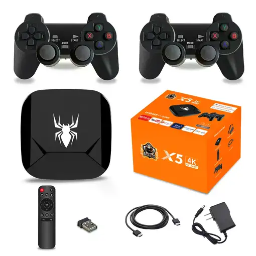 Consola Retro y Smart TV Box X5 4K - Pack Doble Mando.