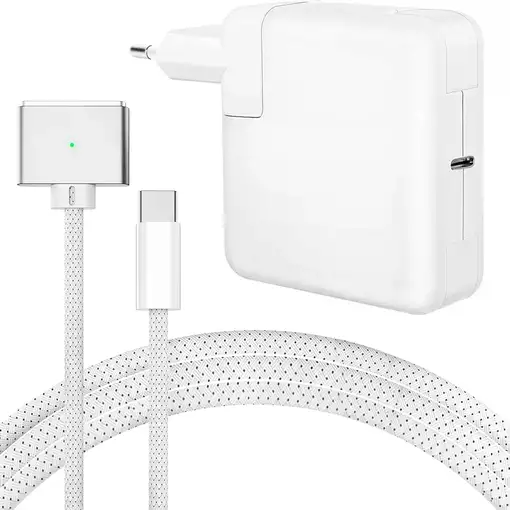 Cargador para MacBook 96W USB-C con Cable Trenzado MagSafe 3 (Tipo T) 2M. Cargador para MacBook 96W USB-C con Cable Trenzado MagSafe 3 (Tipo T) 2M.