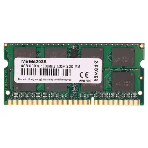2-Power MEM5203S módulo de memoria 8 GB 1 x 8 GB DDR3L 204-pin SO-DIMM 2-Power MEM5203S módulo de memoria 8 GB 1 x 8 GB DDR3L 204-pin SO-DIMM