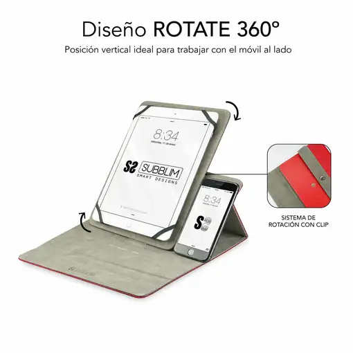 Funda Tablet Universal Rotate 360 Executive Case 9.6\11\  Rojo