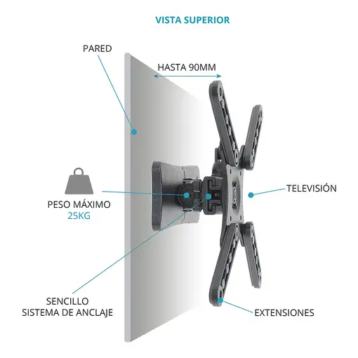 TM Electron TMSLC271 soporte para TV 114,3 cm (45") Negro