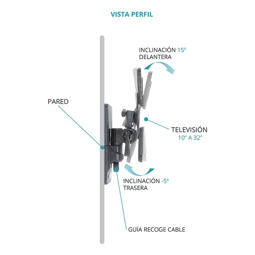 TM Electron TMSLC271 soporte para TV 114,3 cm (45") Negro
