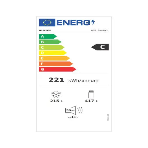 Hisense RS818N4TIC1 nevera puerta lado a lado Independiente 632 L Acero inoxidable