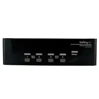 StarTech.com Conmutador Switch KVM 4 Ordenadores 2 Monitores Dobles DVI VGA Audio