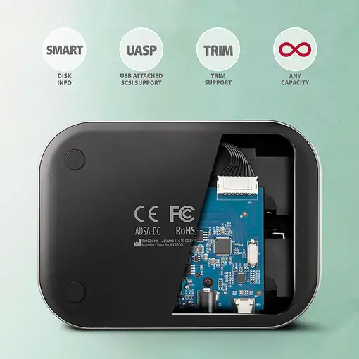 Axagon ADSA-DC base de conexión para disco duro USB 3.2 Gen 1 (3.1 Gen 1) Type-A G