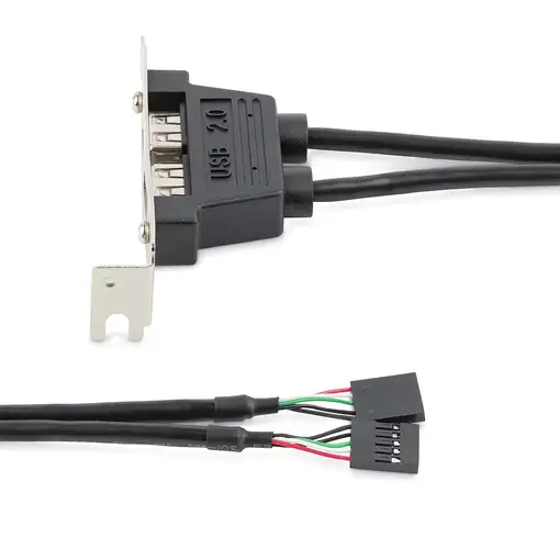 StarTech.com Cabezal Bracket Perfil Bajo de 2 puertos USB 2.0 con conexión a Placa