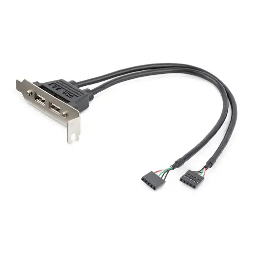 StarTech.com Cabezal Bracket Perfil Bajo de 2 puertos USB 2.0 con conexión a Placa