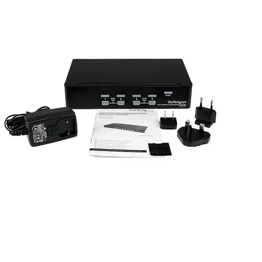 StarTech.com Conmutador Switch KVM 4 Puertos de Vídeo VGA USB 2.0 - 1U Rack