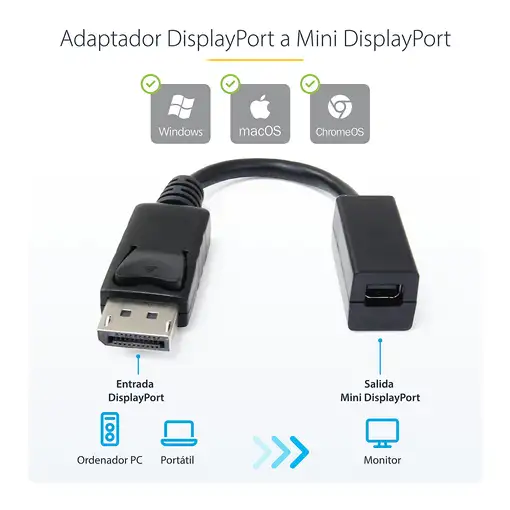 StarTech.com Cable de 15cm DisplayPort a Mini DisplayPort - de Vídeo 4K x 2K UHD