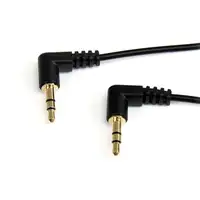 StarTech.com Cable de Audio Estéreo 3,5mm Delgado de Ángulo Recto de 1 pie - M/M