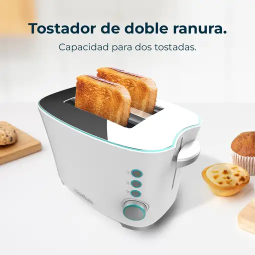 Cecotec Toast&Taste Double W 7 2 rebanada(s) 650 W Blanco