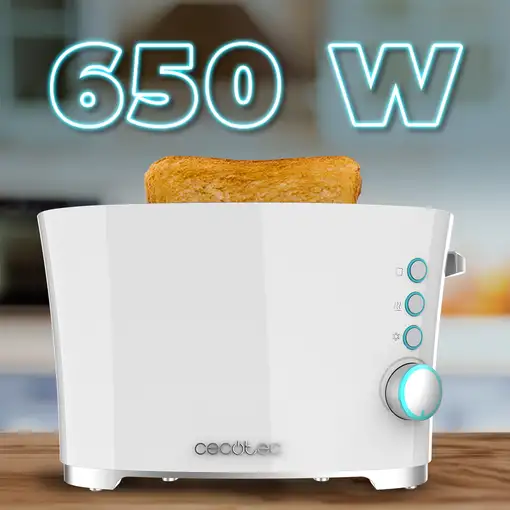 Cecotec Toast&Taste Double W 7 2 rebanada(s) 650 W Blanco