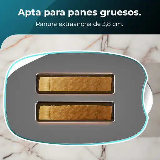 Cecotec Toast&Taste Double W 7 2 rebanada(s) 650 W Blanco