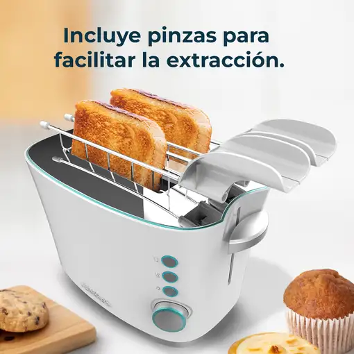 Cecotec Toast&Taste Double W 7 2 rebanada(s) 650 W Blanco