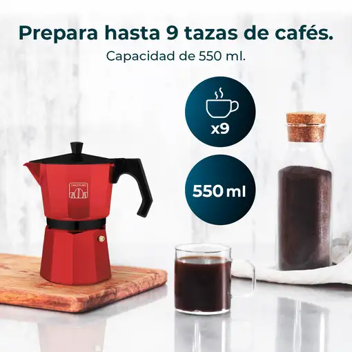 Cafeteras italianas Rojo 9 cups 00174 CECOTEC