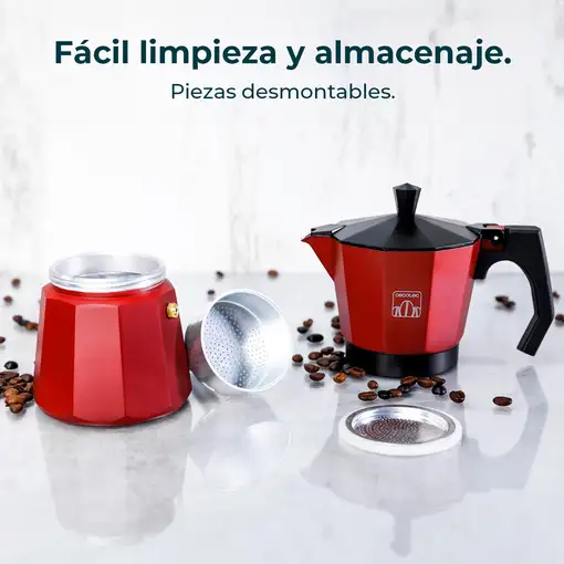 Cafeteras italianas Rojo 9 cups 00174 CECOTEC